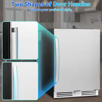 23.4 In. 230-Cans 4.9 Cu. Ft. Built-In Beverage Refrigerator Reversible Hinge Removable Tempered Glass Shelves in Silver