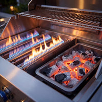 27 in Built-In Outdoor Gas BBQ Grill, 4-Burnerstainless Steel Drop-In Grill, 304 Brushed Stainless Steel, Heavy Duty Outdoor Kitchen Island Grill (Without Lighting)