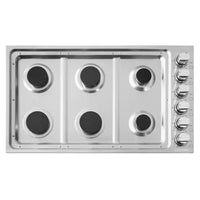 36 In. Gas Cooktop in Stainless Steel with 6 Italian Made Burners