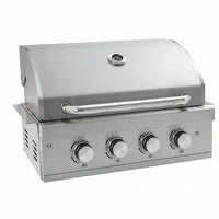 Built-In Gas Grill Designed for Outdoor Kitchen Islands, 4 Burner System, 304 Stainless Steel, Dual-Fuel
