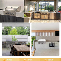 Built-In Gas Grill Designed for Outdoor Kitchen Islands, 4 Burner System, 304 Stainless Steel, Dual-Fuel