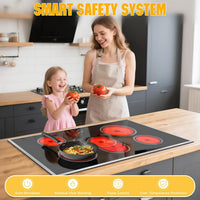 Electric Cooktop 36 Inch with Glass Protecting the Metal Frame