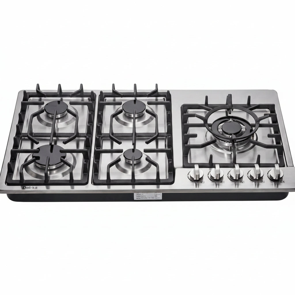 34 Inch Gas Cooktop Dual Fuel Sealed 5 Burners Stainless Steel Drop-In Gas Hob DK258-A08 Gas Cooker