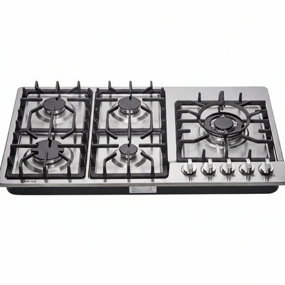 34 Inch Gas Cooktop Dual Fuel Sealed 5 Burners Stainless Steel Drop-In Gas Hob DK258-A08 Gas Cooker