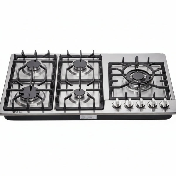 34 Inch Gas Cooktop Dual Fuel Sealed 5 Burners Stainless Steel Drop-In Gas Hob DK258-A08 Gas Cooker
