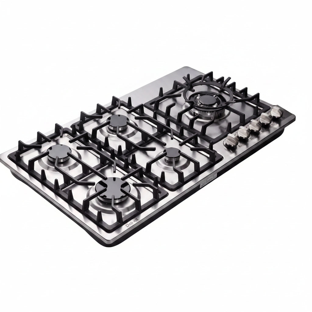 34 Inch Gas Cooktop Dual Fuel Sealed 5 Burners Stainless Steel Drop-In Gas Hob DK258-A08 Gas Cooker
