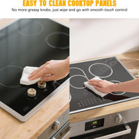 Electric Cooktop 36 Inch with Glass Protecting the Metal Frame