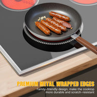 Electric Cooktop 36 Inch with Glass Protecting the Metal Frame