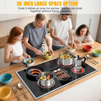 Electric Cooktop 36 Inch with Glass Protecting the Metal Frame