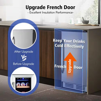 15 In. 3.53 Cu. Ft. 127 Cans Built-In Outdoor Beverage Cooler and Refrigerator in Stainless Steel