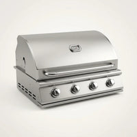 Built-In Outdoor Gas Grill Designed for Kitchen Islands, 4 Burner System, 304 Stainless Steel, Dual-Fuel — Studio Shot