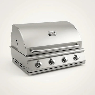 Built-In Gas Grill Designed for Outdoor Kitchen Islands, 4 Burner System, 304 Stainless Steel, Dual-Fuel