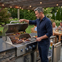 Built-In Outdoor Gas Grill Designed for Kitchen Islands, 4 Burner System, 304 Stainless Steel, Dual-Fuel — Lifestyle